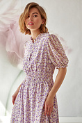 Женское платье Stimma Кларенс, цвет - Молочный/сиреневый цветок
