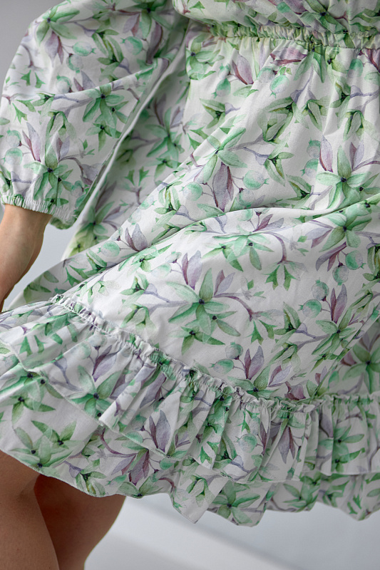 Жіноча сукня Stimma Яліса, колір - Молочно-зелений візерунок
