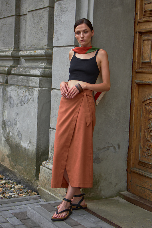 Женская юбка Stimma Альтия, цвет - Коричневый/терракот