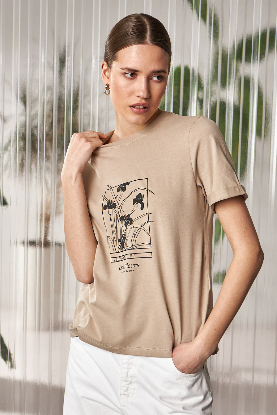 Женская футболка Stimma Квим, цвет - бежевый