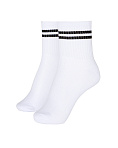 Жіночі шкарпетки Stimma середні білі з чорною смужкою, колір - чорний