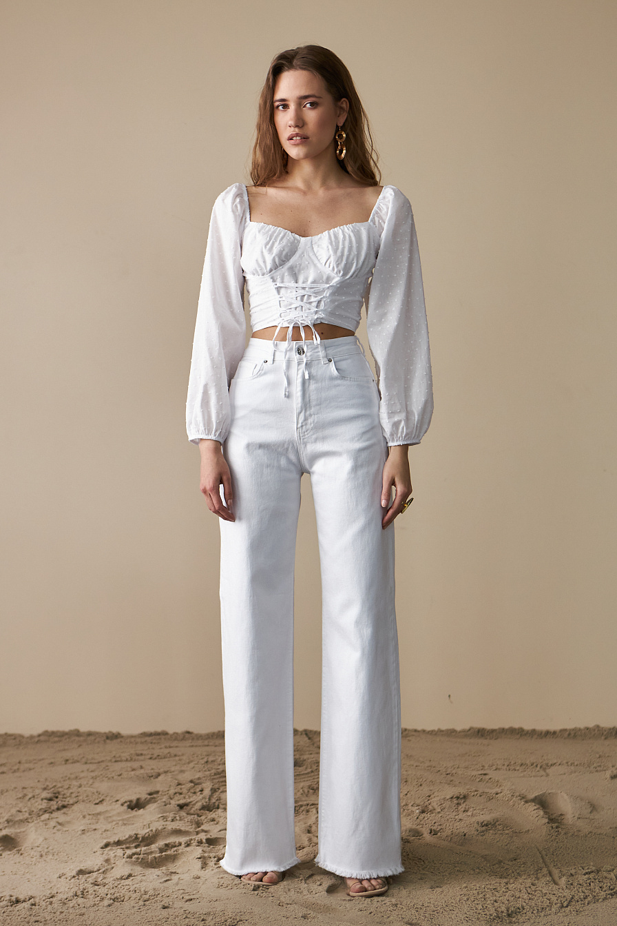 Жіночі джинси WIDE LEG Stimma Крембил, фото 1 