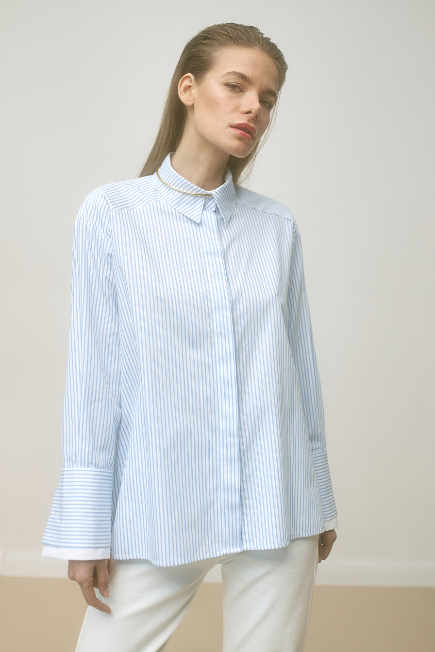 Жіноча сорочка Stimma Ларель, колір - Біла широка смужка