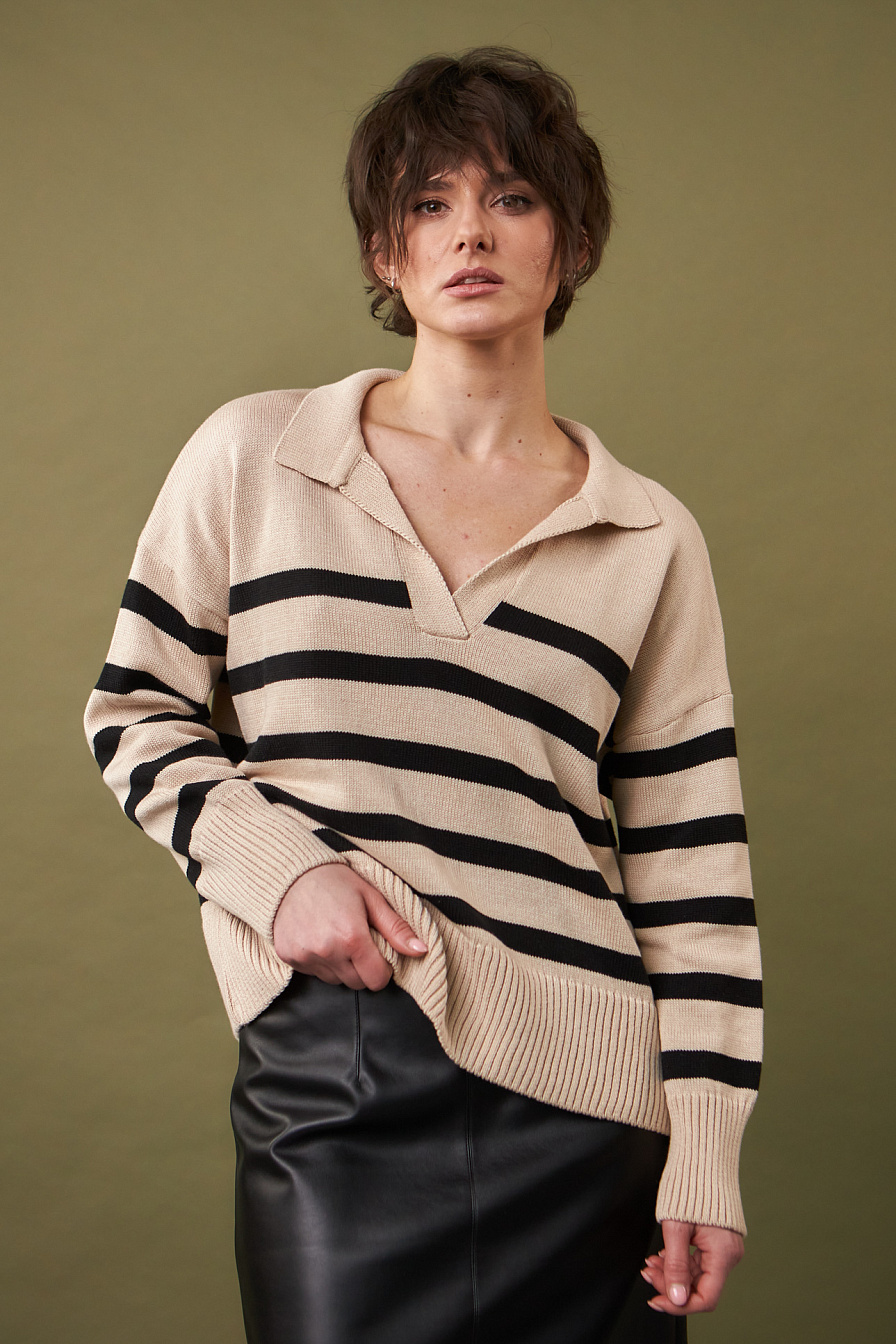 Жіночий светр поло Stimma Полонія, колір - Молочно-бежевий